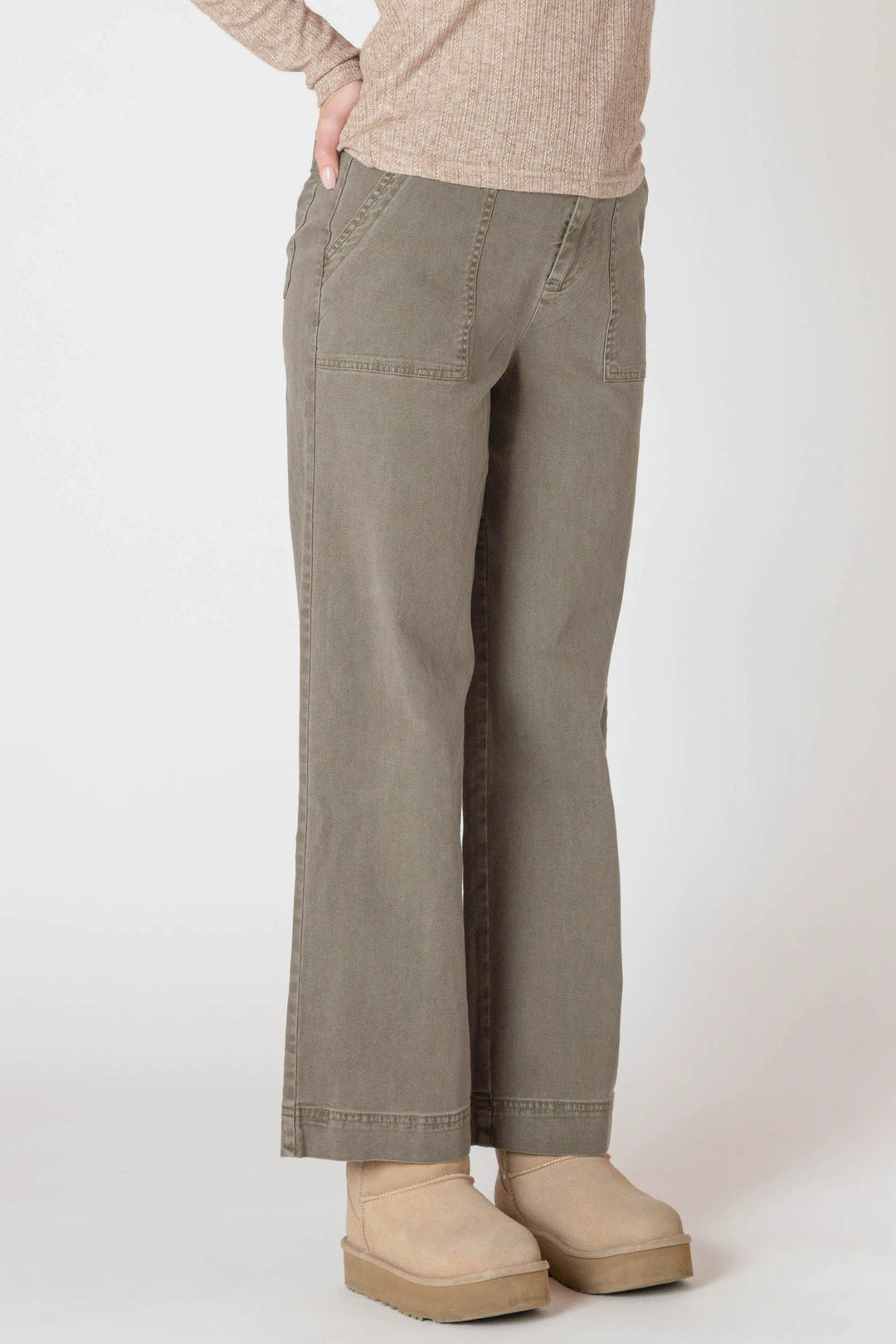 Straight Leg Pant - Army Green