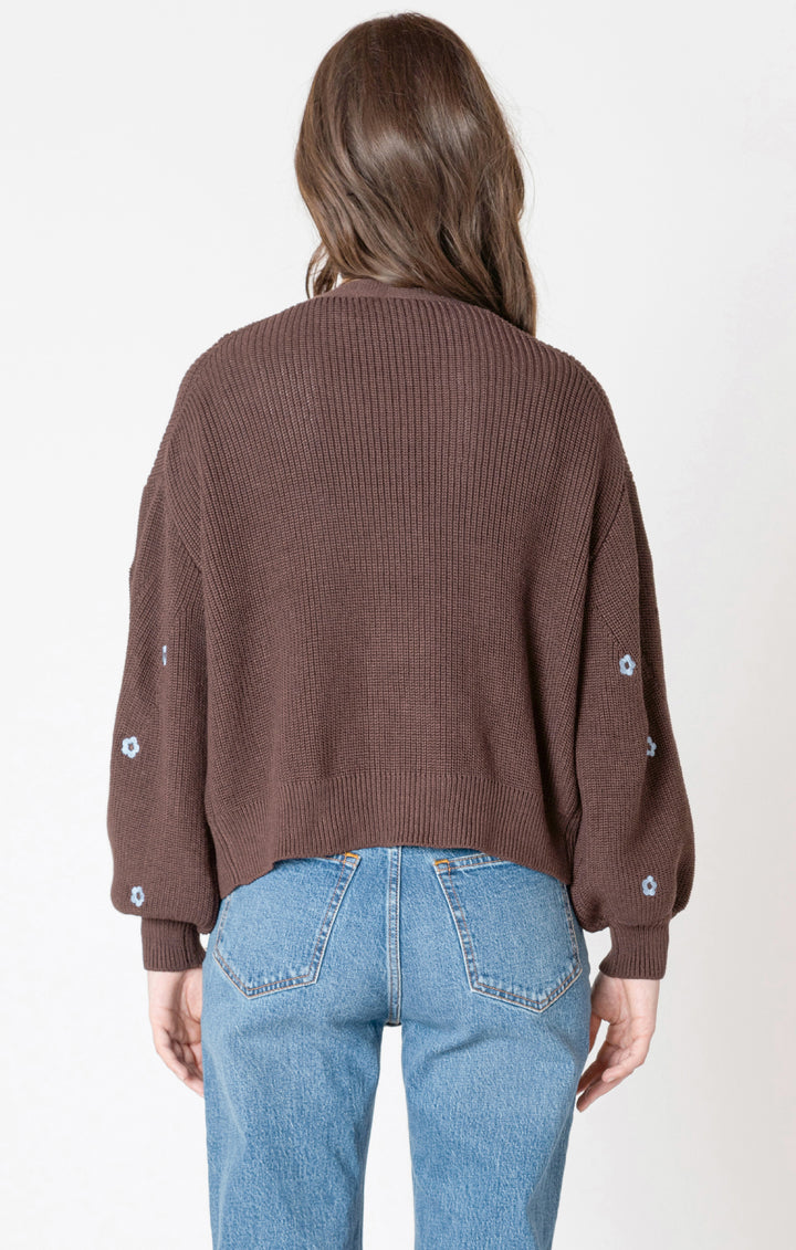 Embroidered Open Cardigan