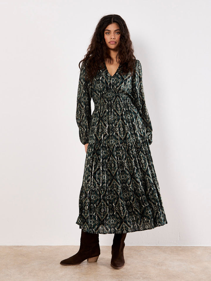 Smocked Waist Printed Dress