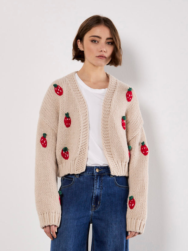 Strawberry Open Cardigan