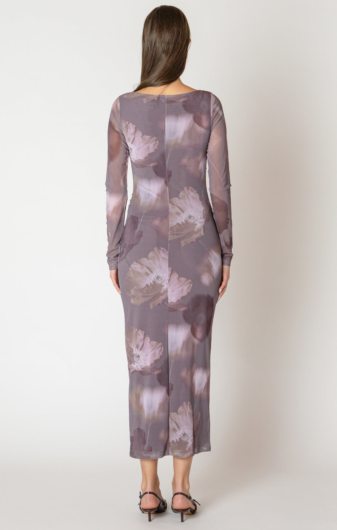 Floral Printed Mesh Maxi Dress