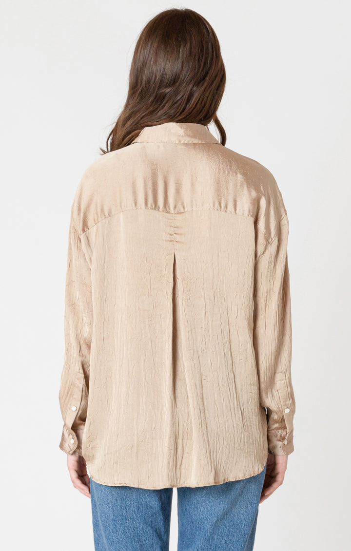 Crinkle Effect Satin Blouse