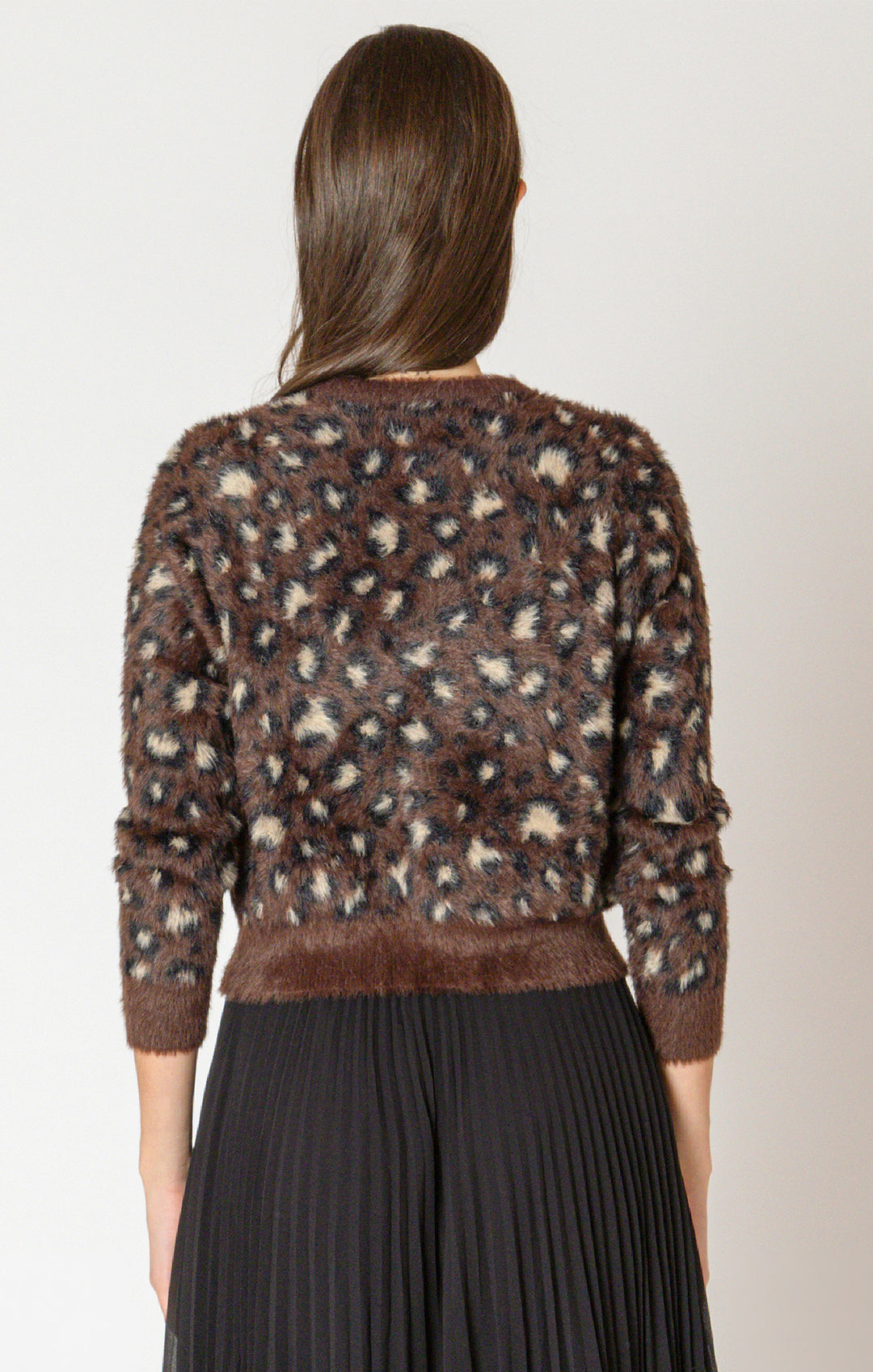 Leopard Print Eyelash Cardigan