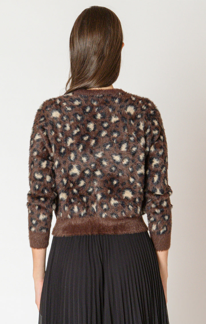Leopard Print Eyelash Cardigan
