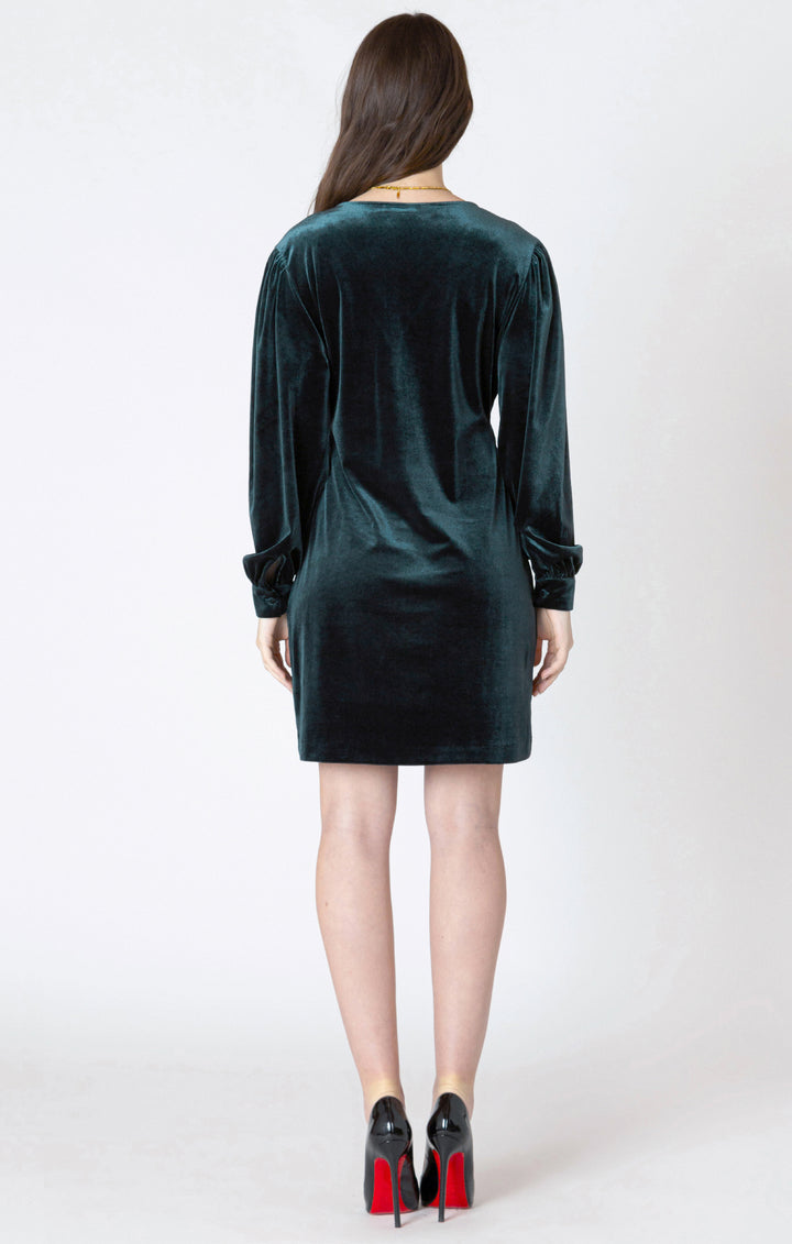 V-Neck Velvet Mini Dress