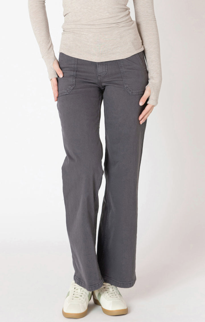 Straight Leg Twill Pant - Grey
