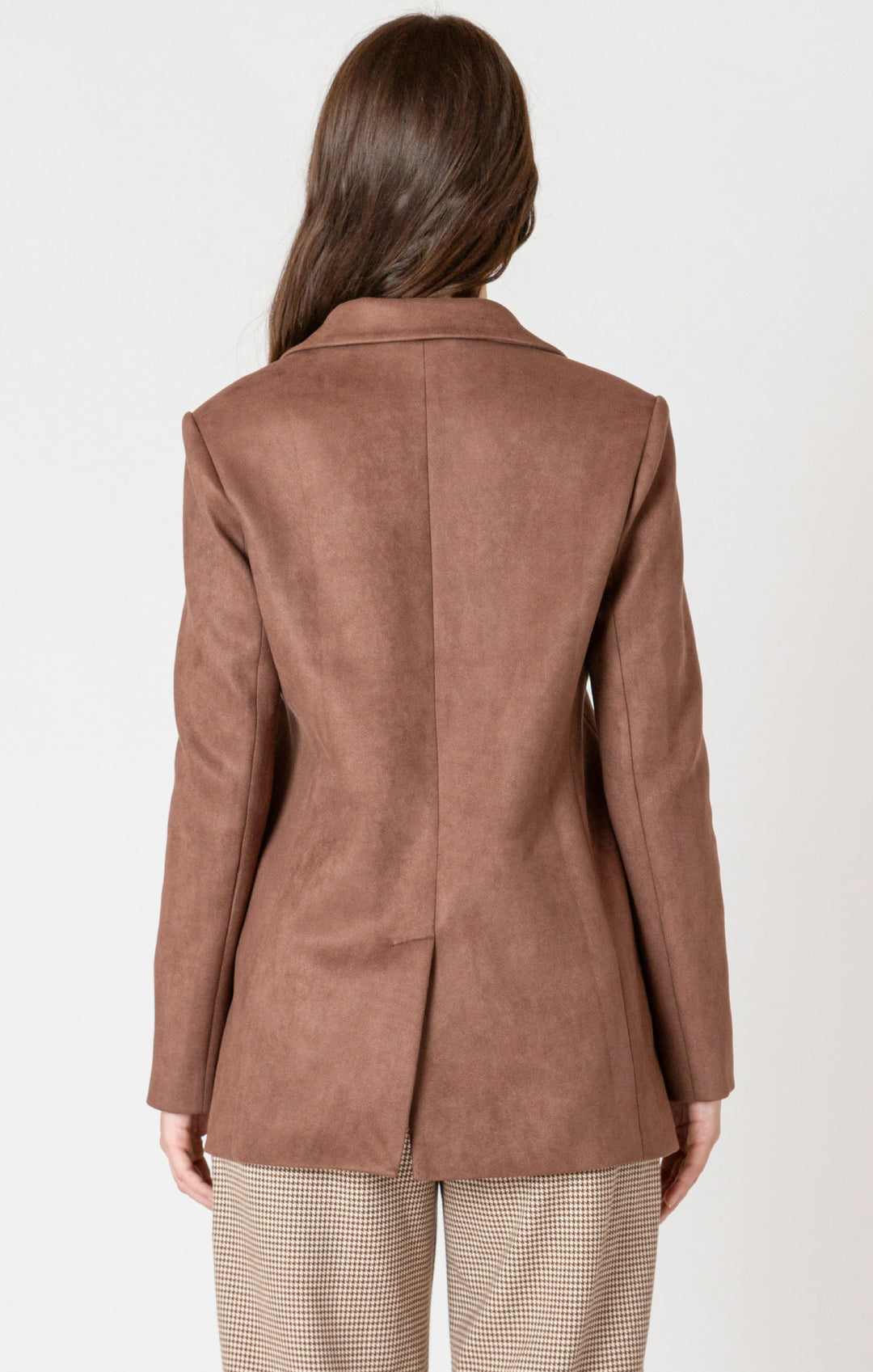Brown Faux Suede Blazer