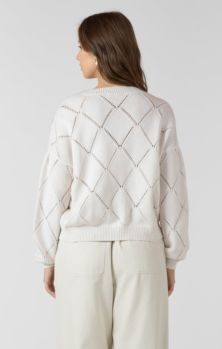 Embroidered Pointelle Cardigan
