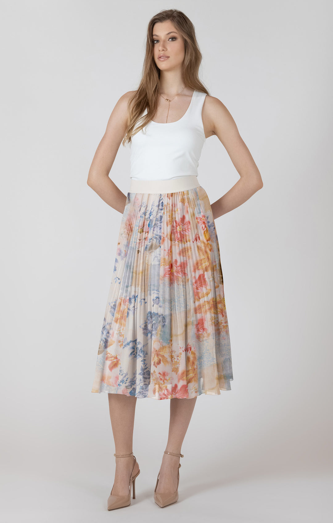 Flower Patch Pleated Skirt