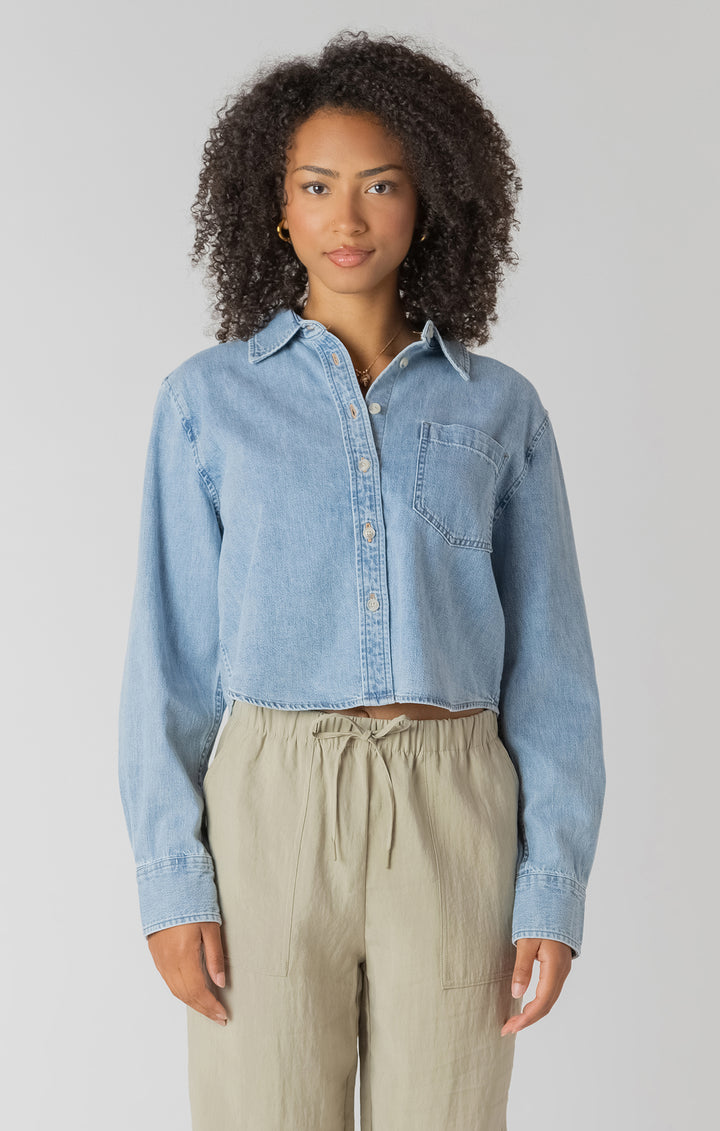 Light Weight Denim Button Up