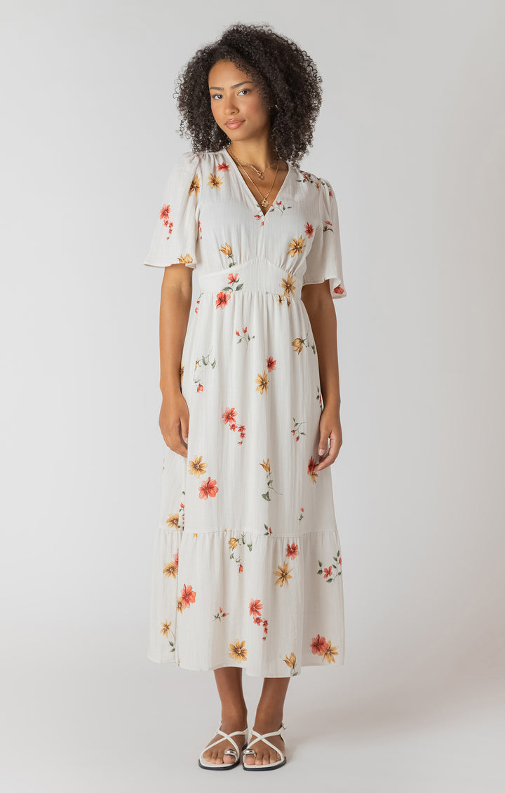 Floral Back Tie Maxi Dress