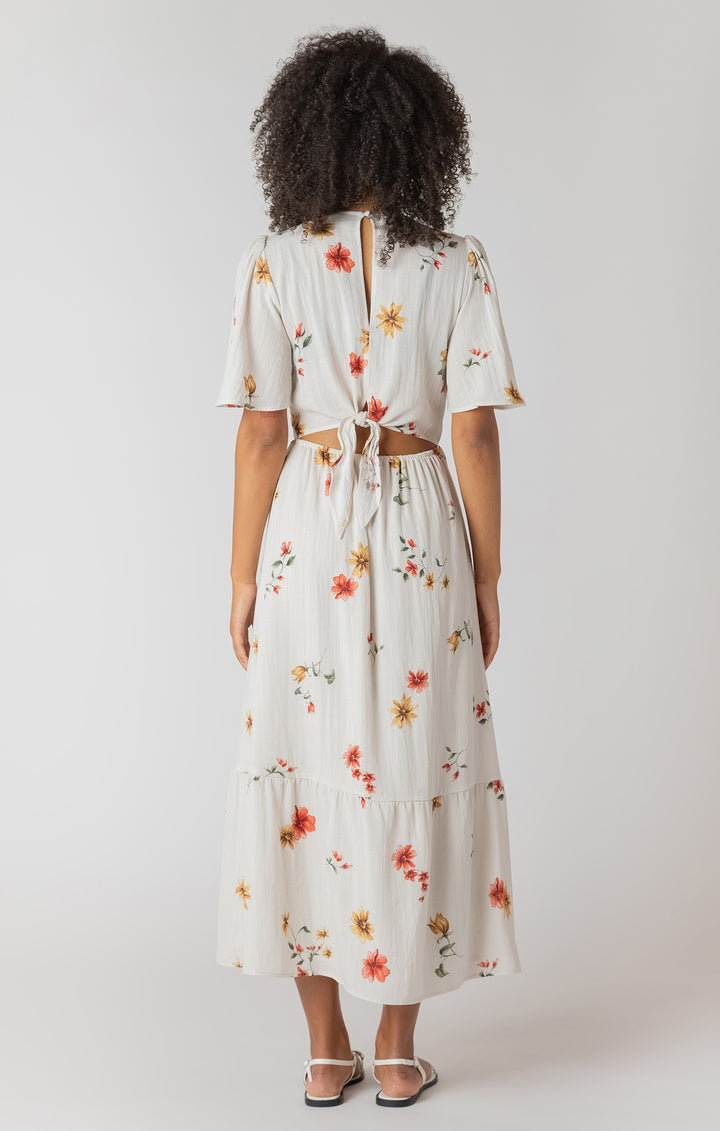 Floral Back Tie Maxi Dress