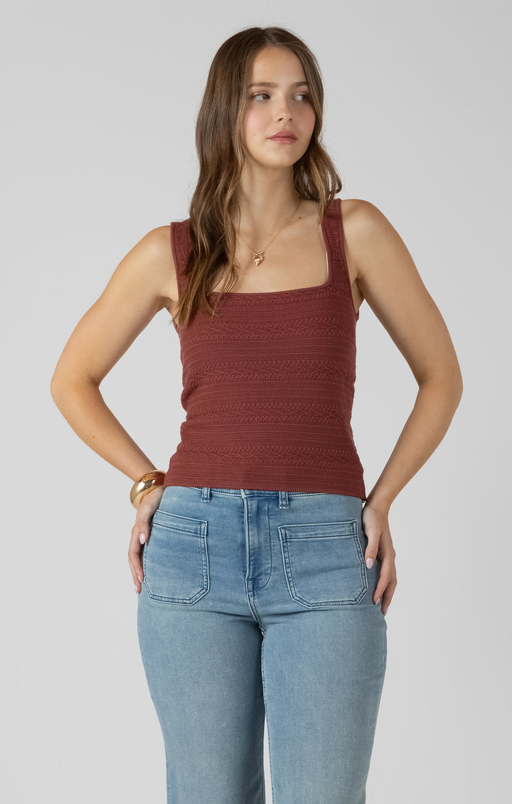 Squareneck Textured Tank