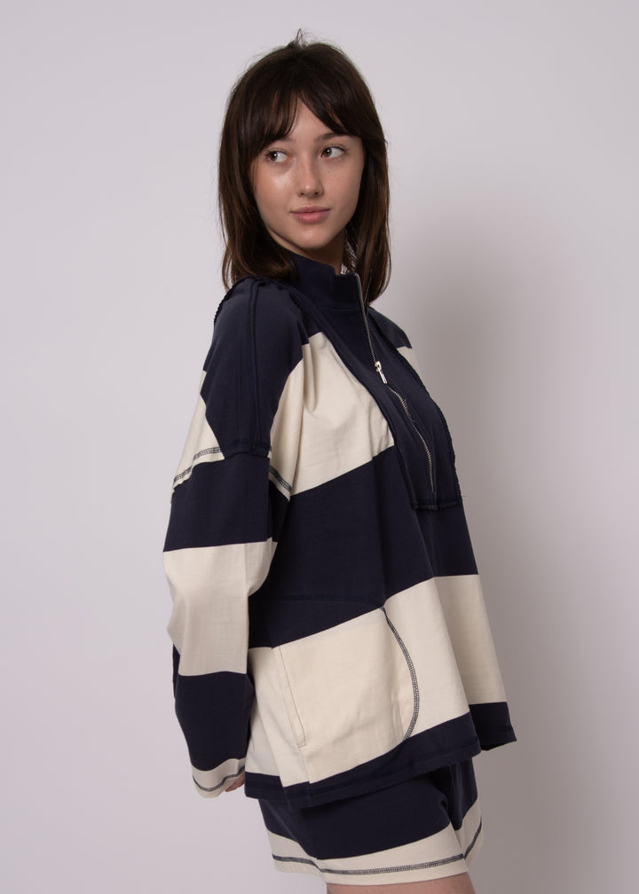 Camille Striped Half Zip