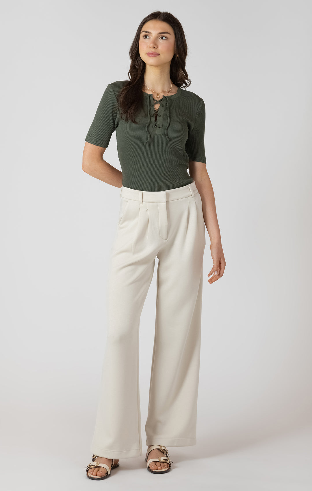 Scuba Knit Trouser - Cream