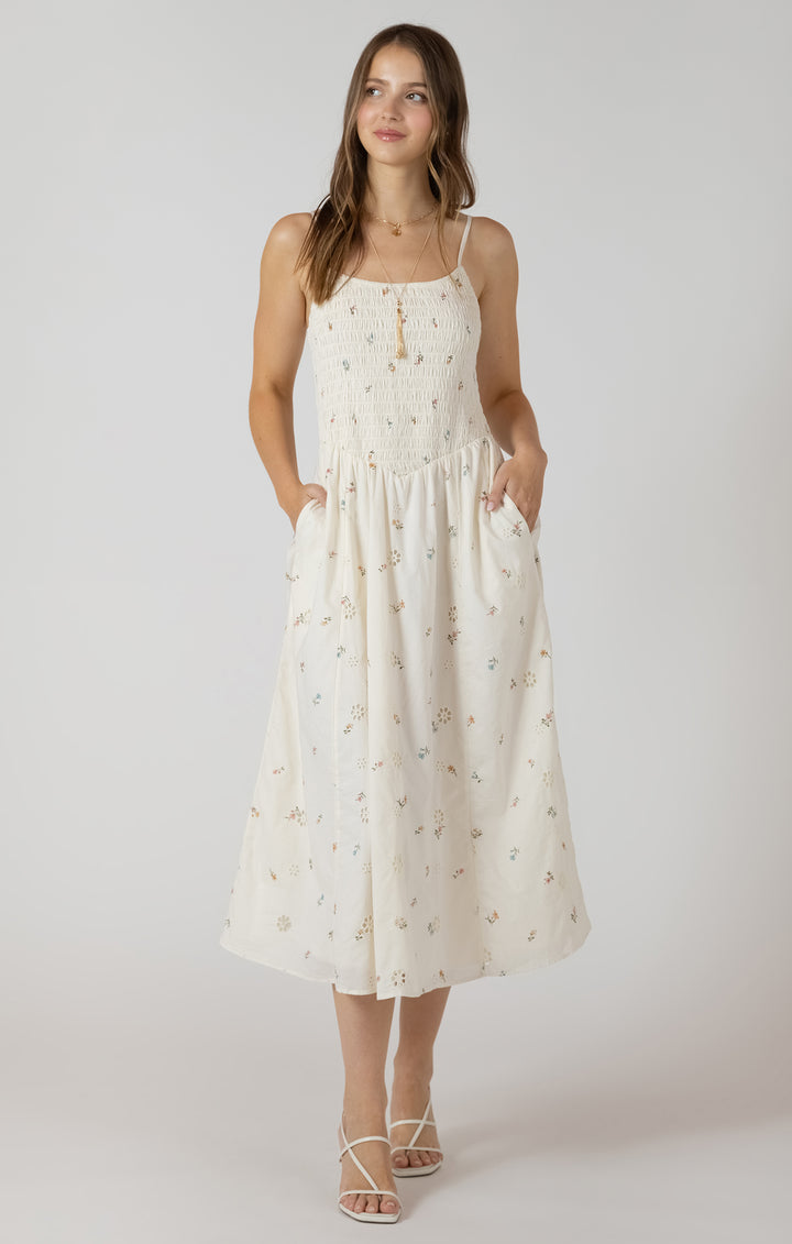 Floral Smocked Midi Dress