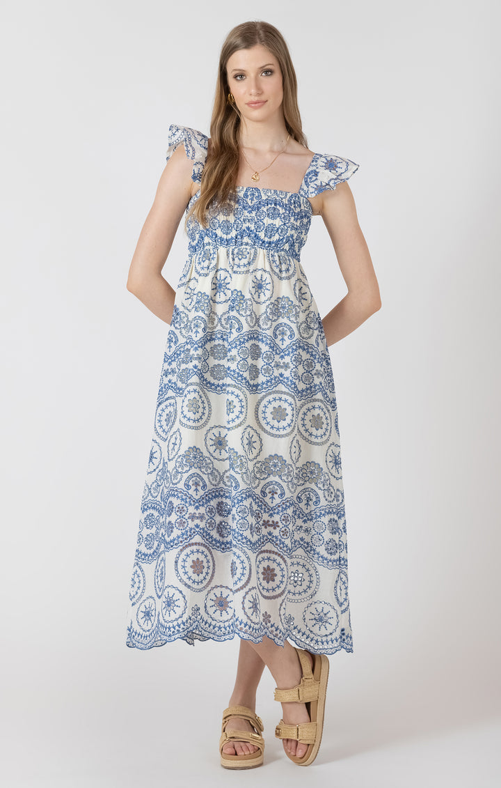 Cutout Embroidered Maxi Dress