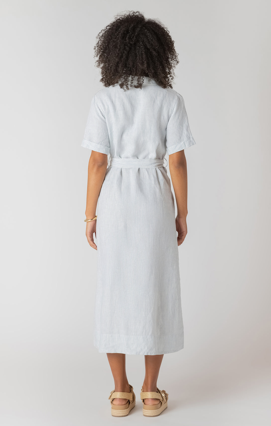 Belted Striped Shirtdress