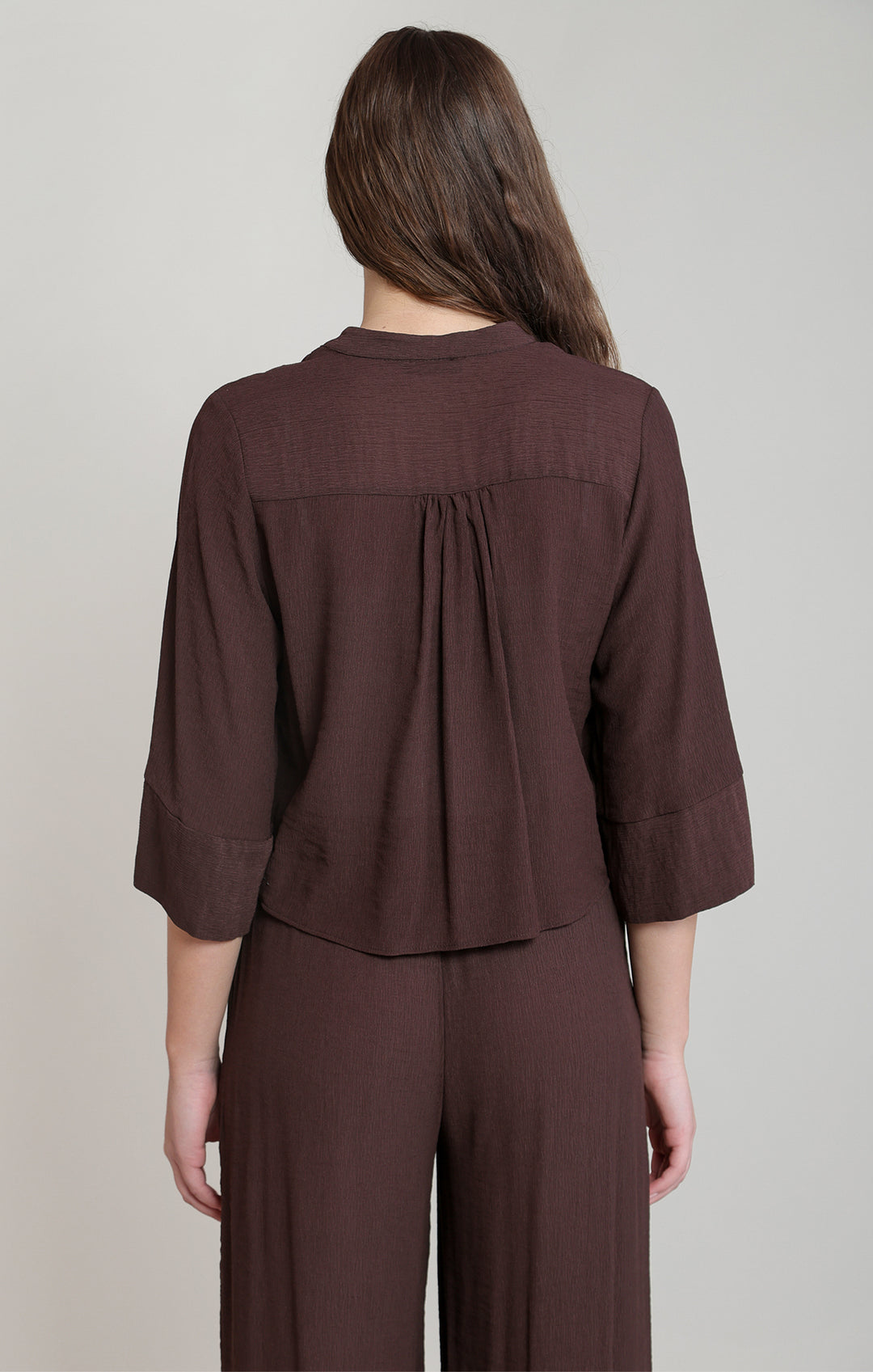 Wide Sleeve Blouse - Dark Chocolate