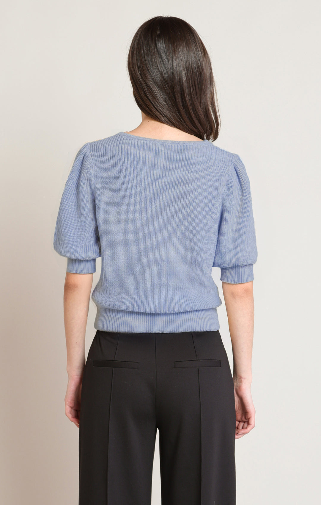 Short Sleeve V-Neck Sweater