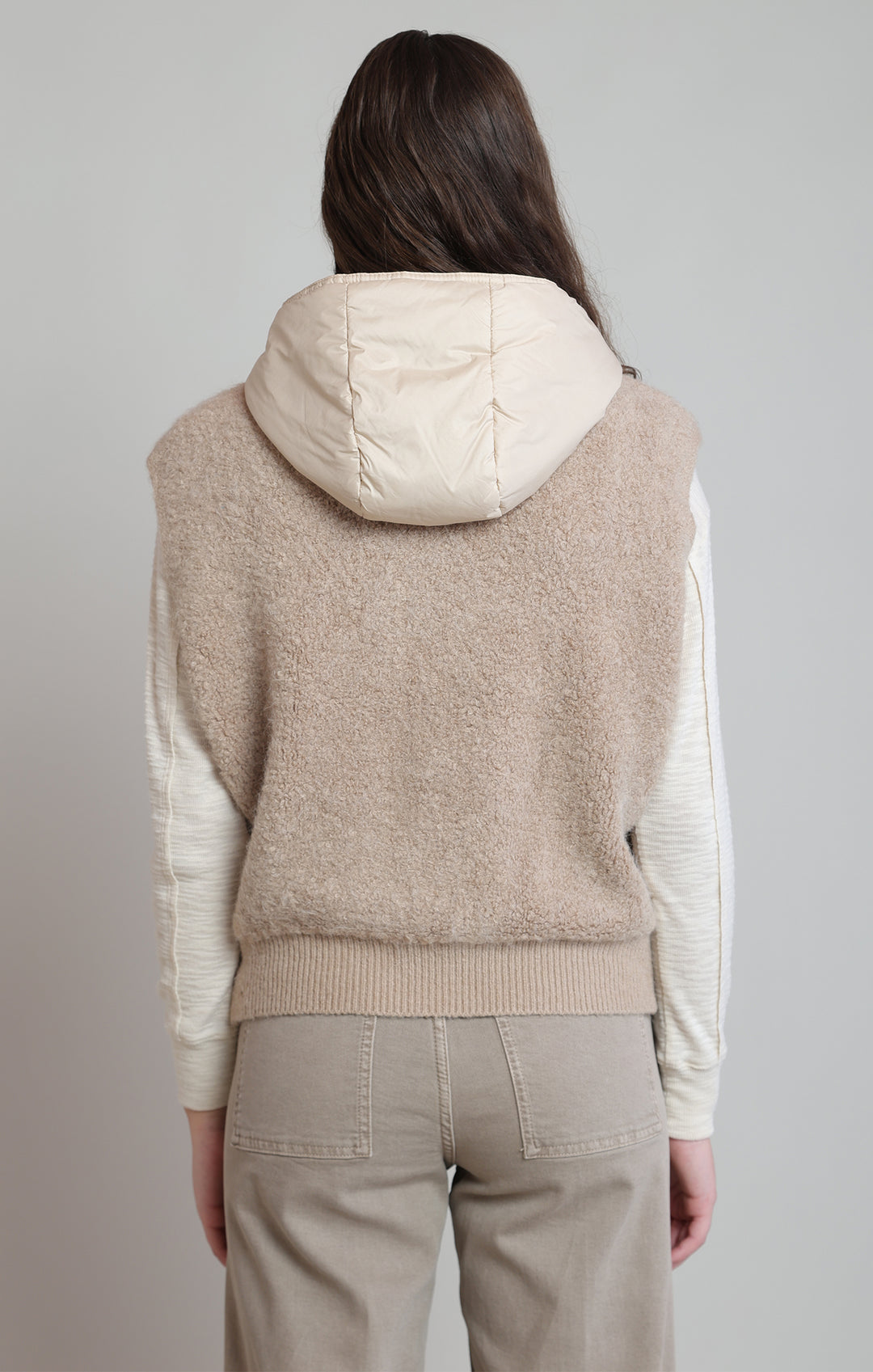 Hooded Boucle Vest