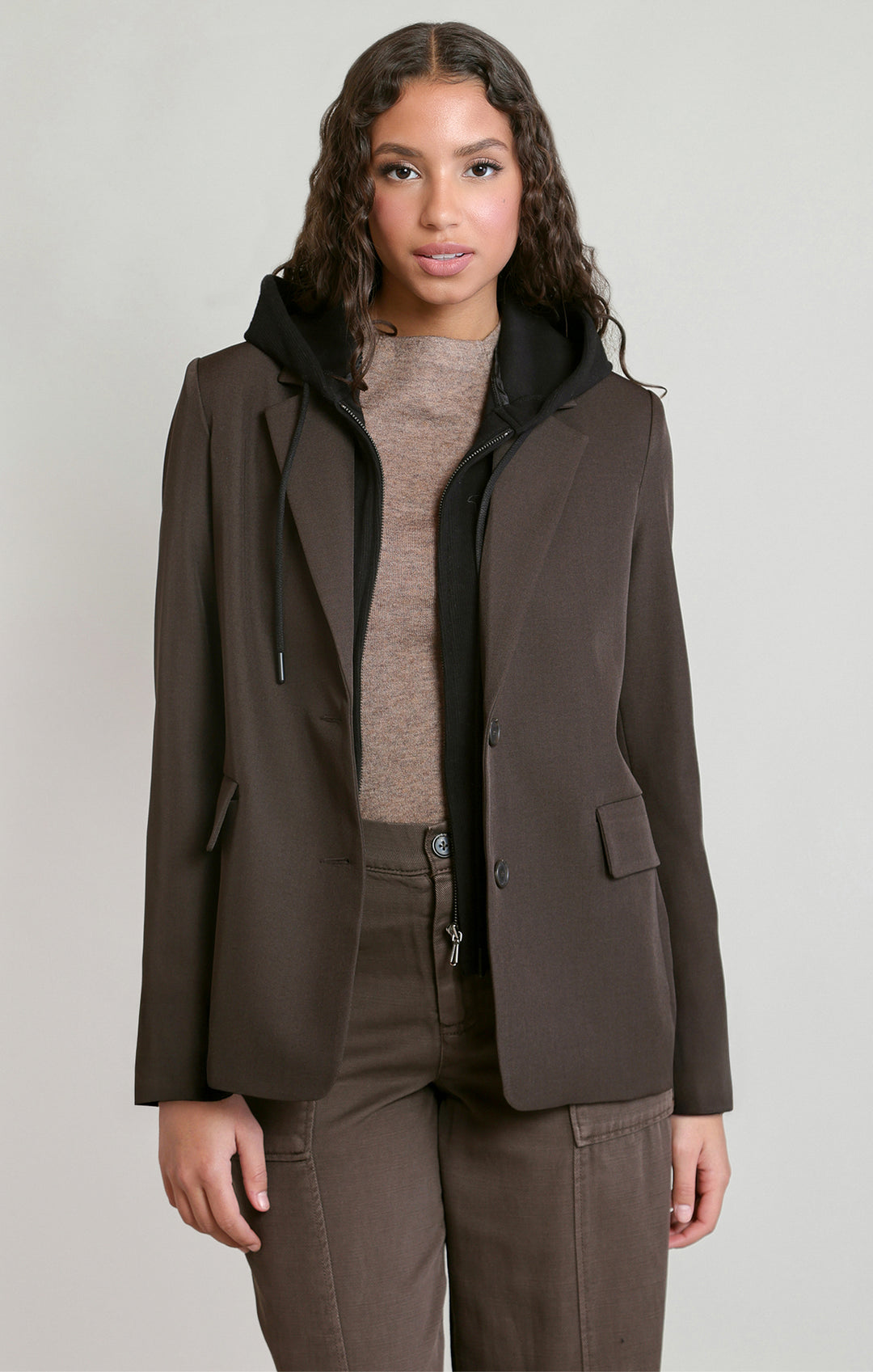 Detachable Hooded Blazer