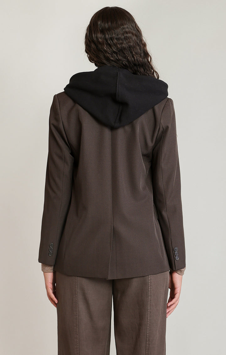 Detachable Hooded Blazer