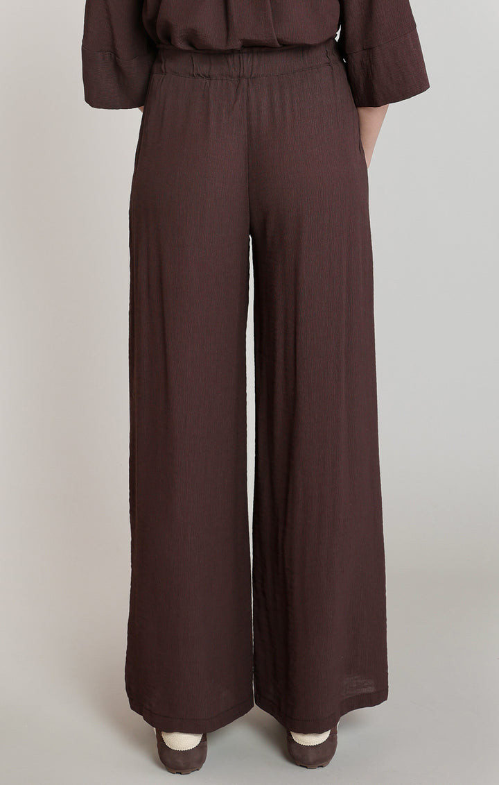Brown Flowy Wide Leg Pant