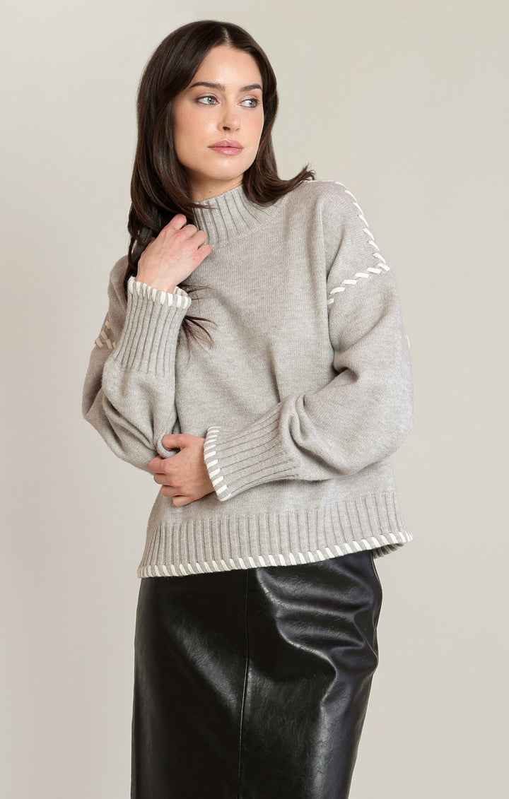 Stitch Turtleneck Sweater