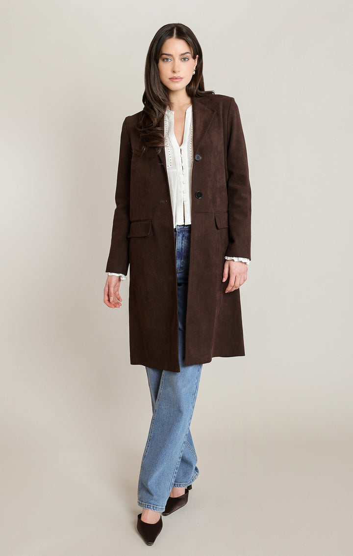 Brown Suede Long Jacket
