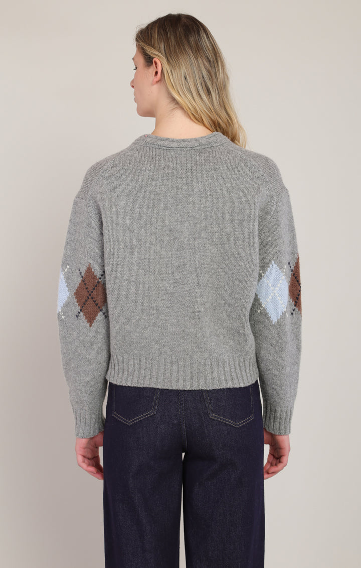 Grey Argyle Sweater