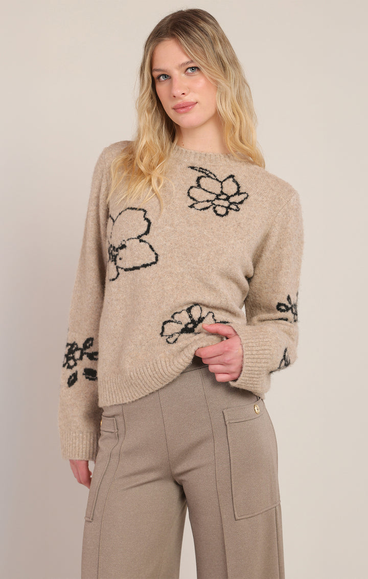 Sketched Floral Sweater