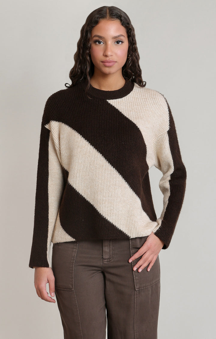 Diagonal Striped Sweater