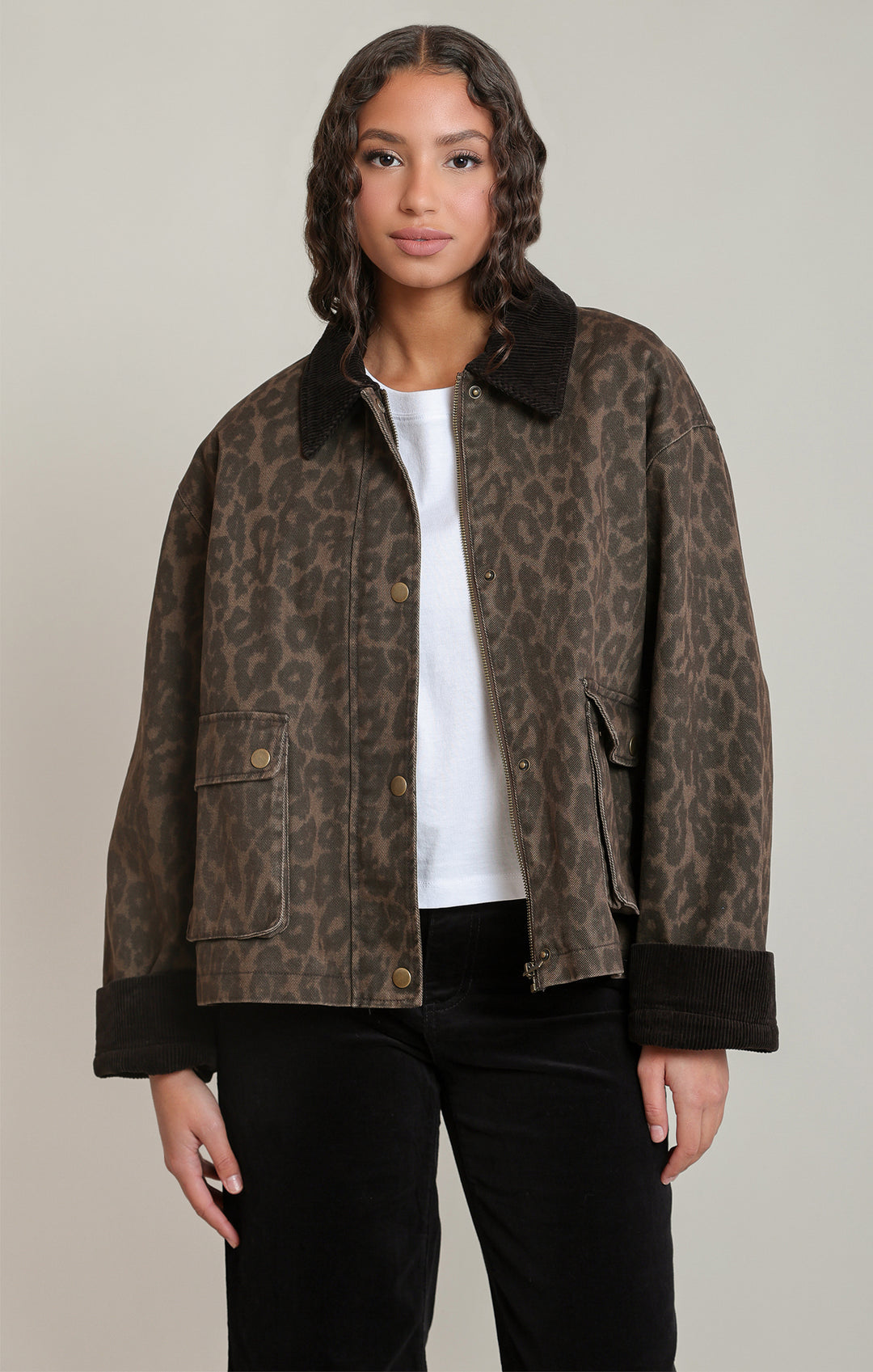 Leopard Denim Jacket