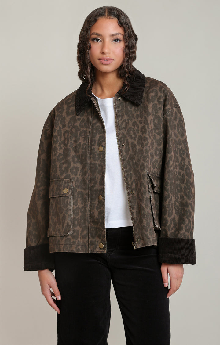Leopard Denim Jacket