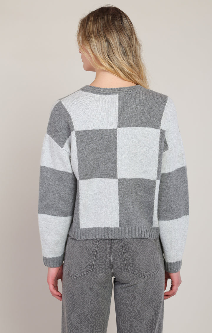 Grey Color Block Sweater