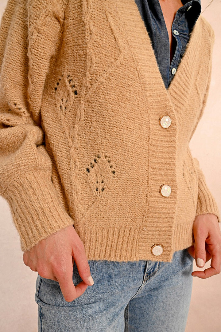 Pointelle Knit Cardigan