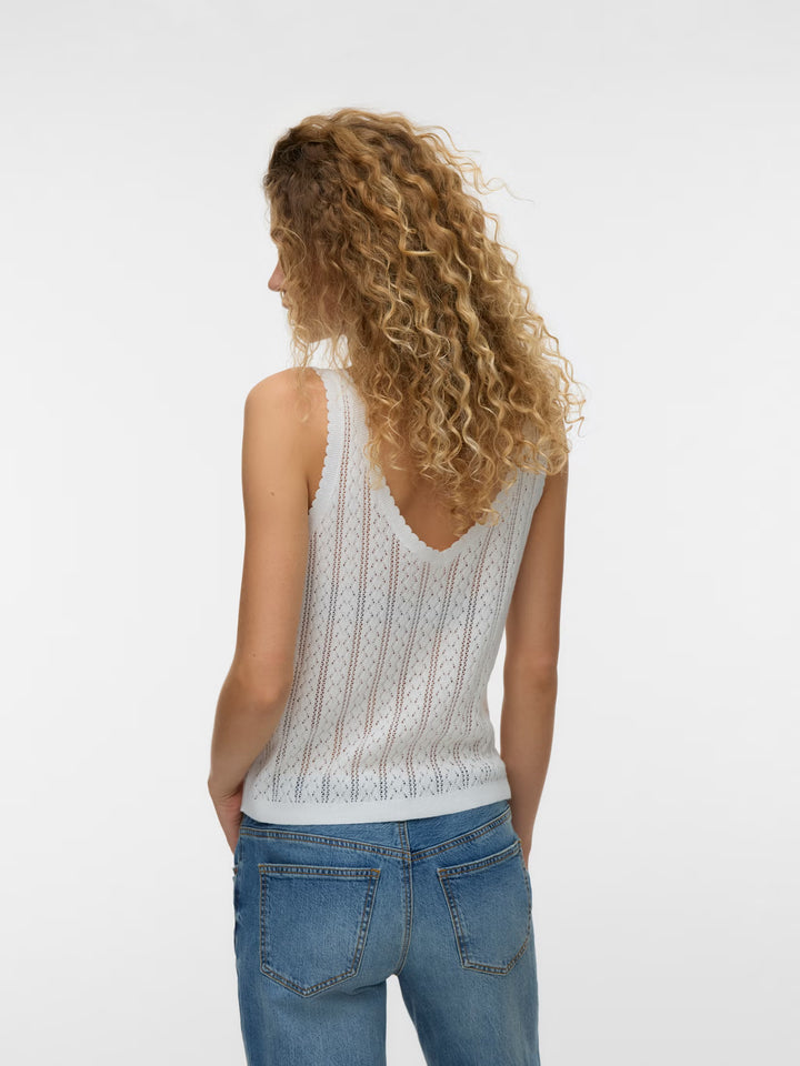 Lux V-Neck Tank - White