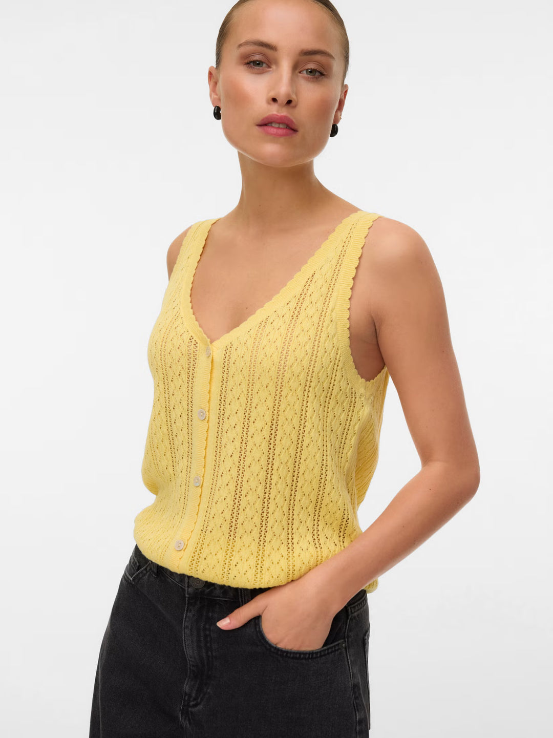 Lux V-Neck Tank - Yellow