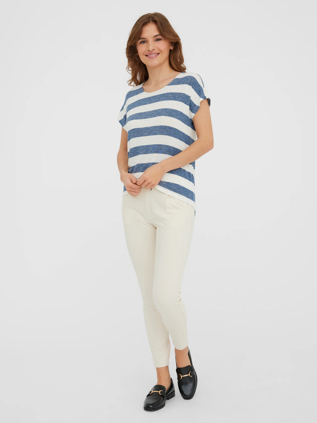 Wide Stripe Tee - Blue