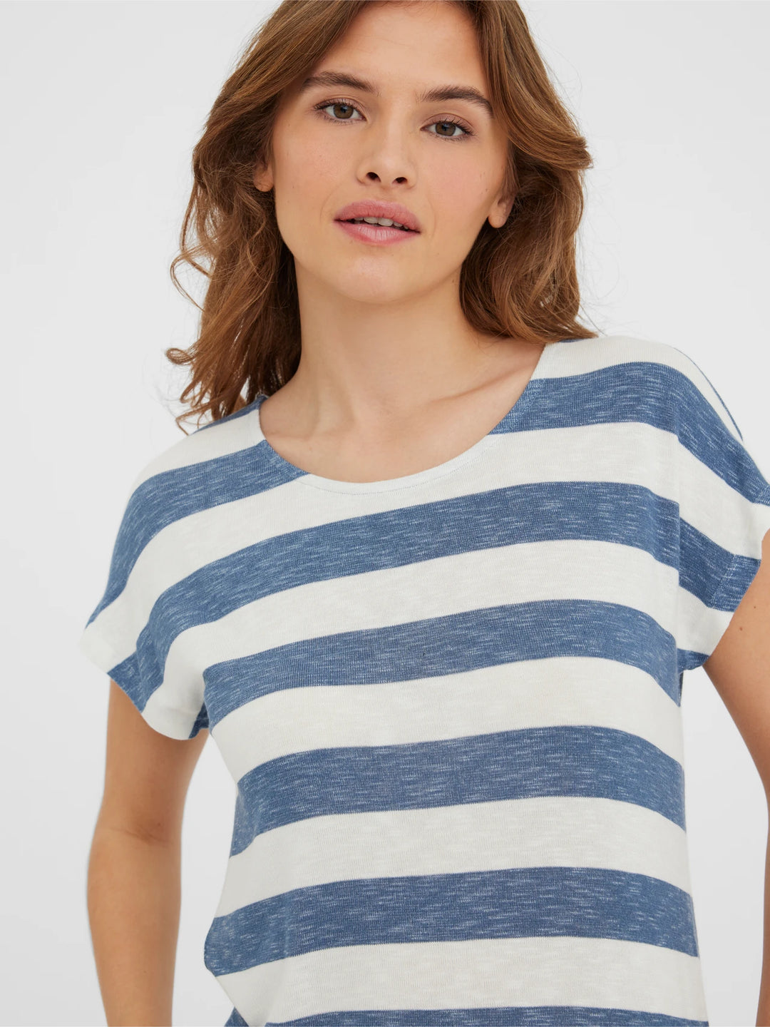 Wide Stripe Tee - Blue