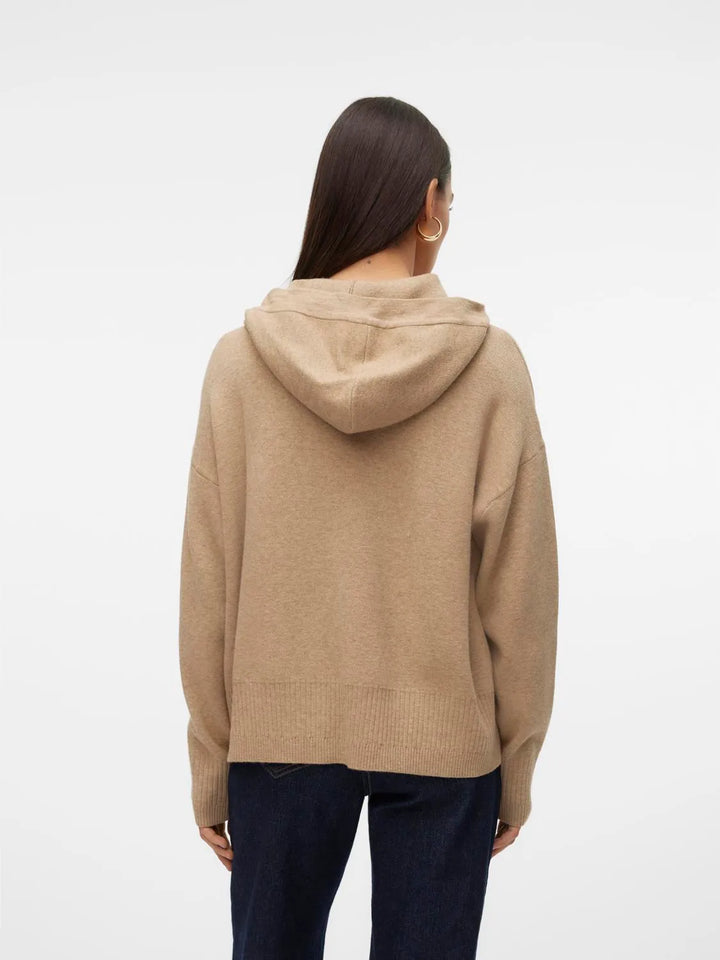 Gold Knit Hoodie - Tan