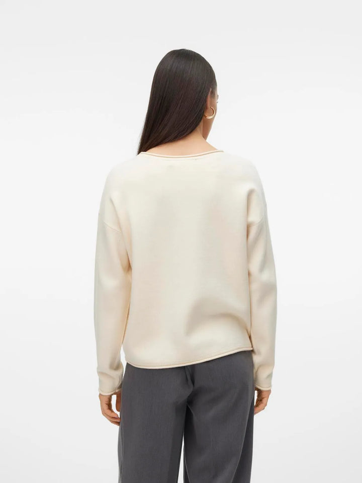 Gold Roll O-Neck Sweater - Birch