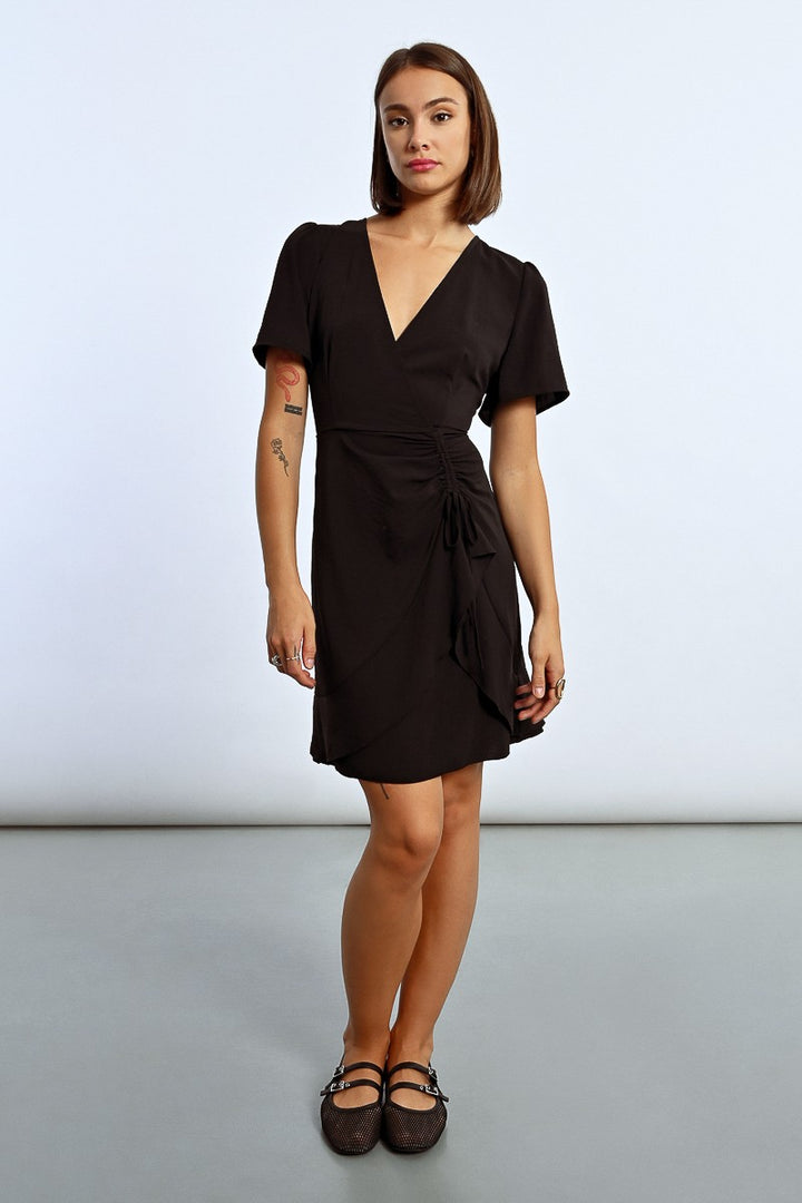 Gather Wrap Dress
