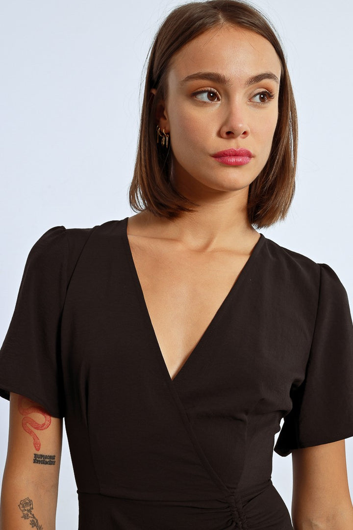 Gather Wrap Dress