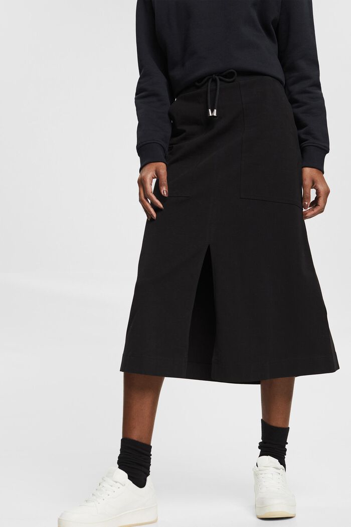 Jersey skirt with a drawstring pattern