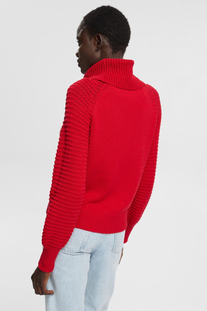 Cotton Blend High Neck Sweater