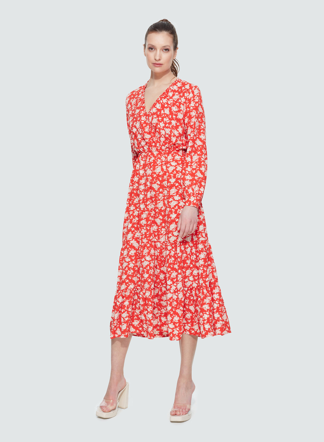 Red & White Floral Dress
