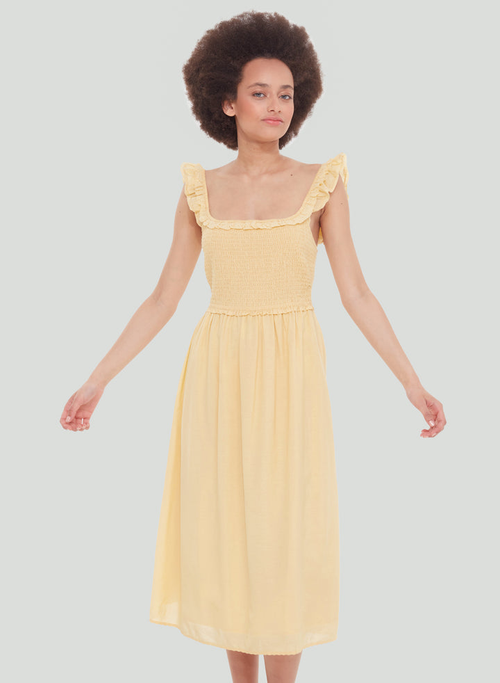Soft Yellow Sleeveless Dress