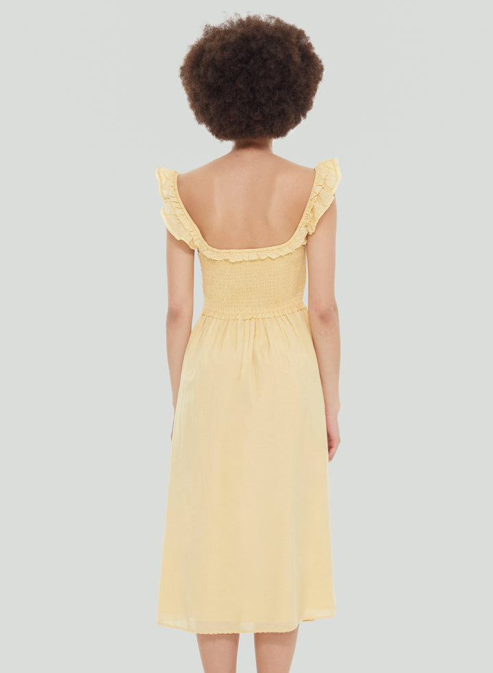 Soft Yellow Sleeveless Dress